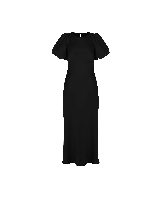 Shift Women Dress with a Simple and Classic Design for Everyday WearKENDALL SATIN DRESS BLACK