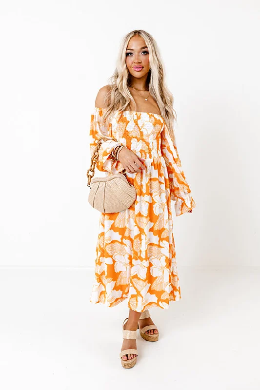 Sleeveless Women Dress in Bright Colors for Summer PartiesMeeting For Brunch Floral Midi