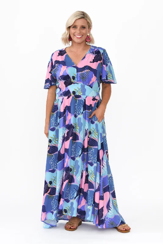 Empire Waist Women Dress to Accentuate the Bust and Conceal the WaistEmpire Waist Women Dress to Accentuate the Bust and Conceal the WaistOra Blue Abstract Flutter Sleeve Dress
