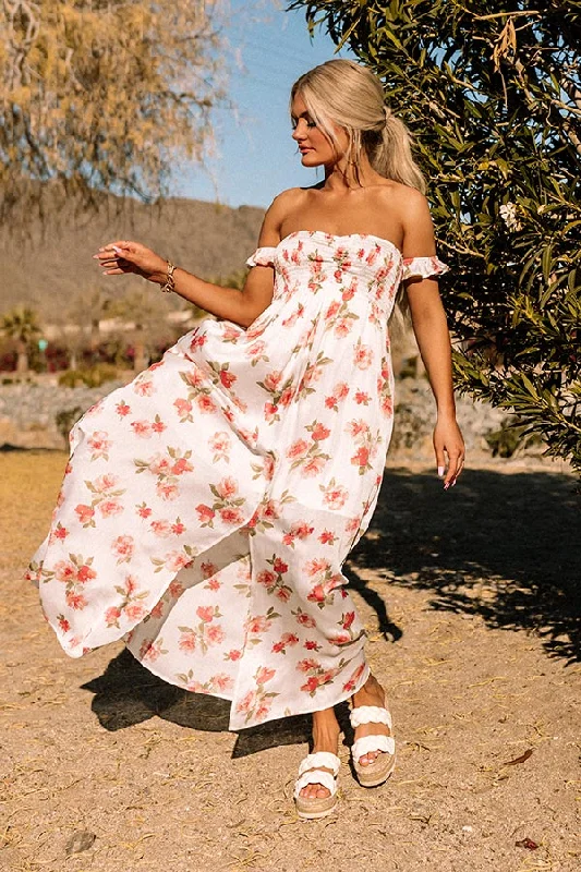 Strapless Women Dress with a Built - in Bra for Comfort and SupportSecret Hideaway Floral Midi