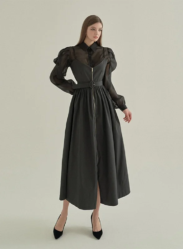 Long - Sleeve Women Dress in Velvet for a Luxurious Winter LookSleeveless Belt Party Dress IA13