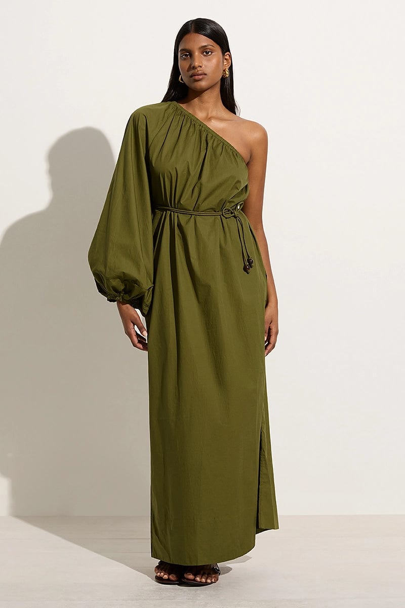 Strapless Women Dress with a Built - in Bra for Comfort and SupportAmorosa Maxi Dress Olive - Final Sale