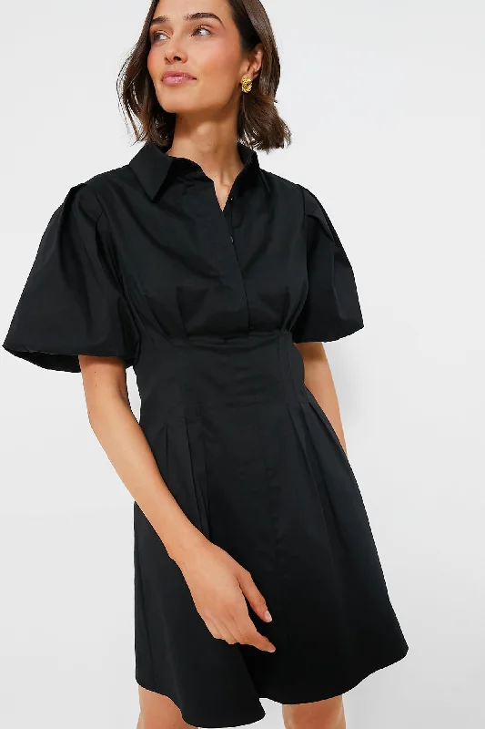 Plus Size Women Dress with a Flattering A - Line Cut for Comfort and StyleBlack Mini Delaney Dress