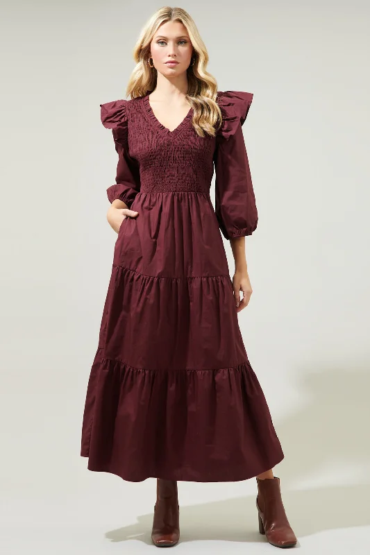 Off - the - Shoulder Women Dress for a Romantic and Feminine LookBrighton Smocked Poplin Maxi Dress