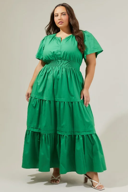 Backless Women Dress for a Sexy and Alluring Look at Evening EventsCider Palmer Poplin Maxi Dress Curve