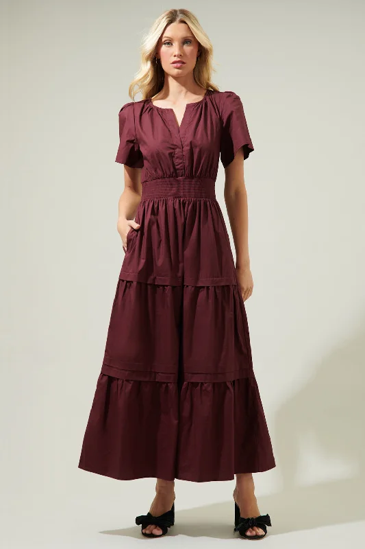 Sheath Women Dress with a Tailored Fit for a Professional LookCider Palmer Poplin Maxi Dress