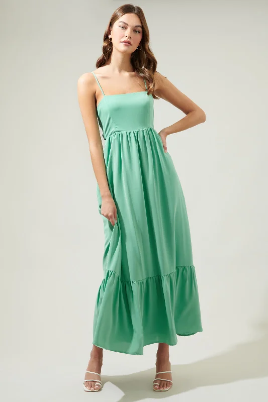 Strapless Women Dress with a Built - in Bra for Comfort and SupportDelany Tie Back Maxi Dress