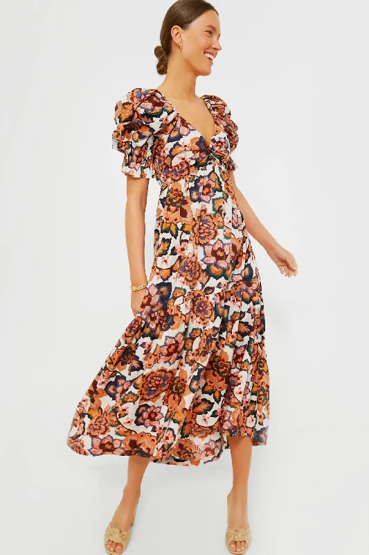 Strapless Women Dress with a Built - in Bra for Comfort and SupportDesert Floral Print Jewel Ankle Dress