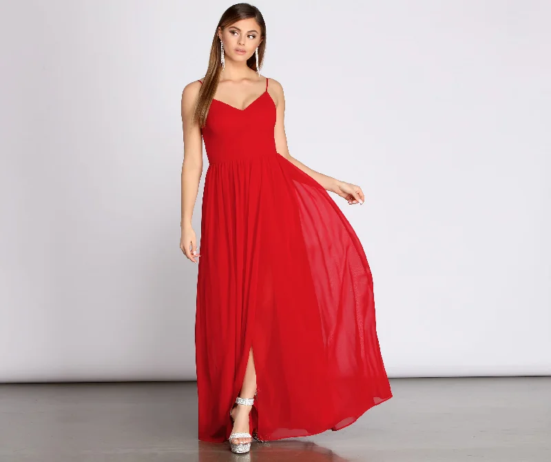 Off - the - Shoulder Women Dress for a Romantic and Feminine LookDevora Chiffon Tie Bow A-Line Dress