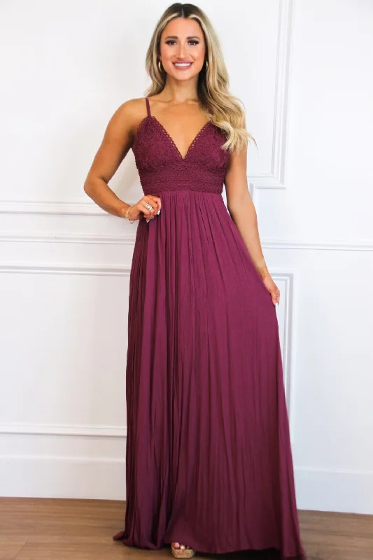 Halter Neck Women Dress to Show Off the Shoulders and NecklineFree As a Bird Maxi Dress: Plum