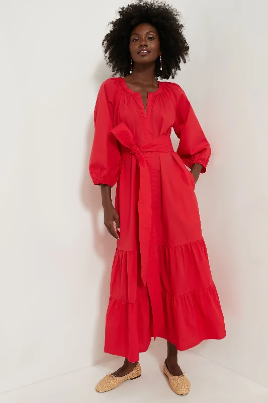 Pleated Women Dress with a Timeless and Elegant TextureRed Lyles Dress