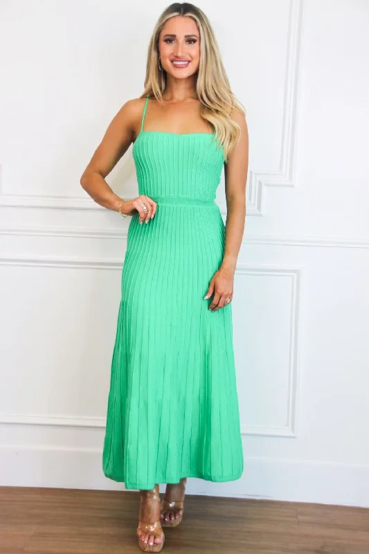 Little Black Women Dress with Sequins for a Glamorous Night OutRobbie Ribbed Square Neck Maxi Dress: Jade Green