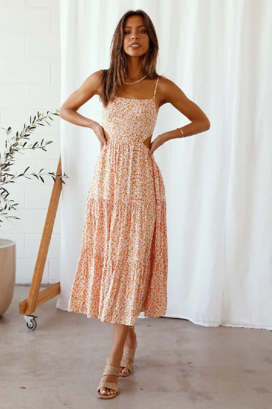 Off - the - Shoulder Women Dress for a Romantic and Feminine LookSunburst Maxi Dress