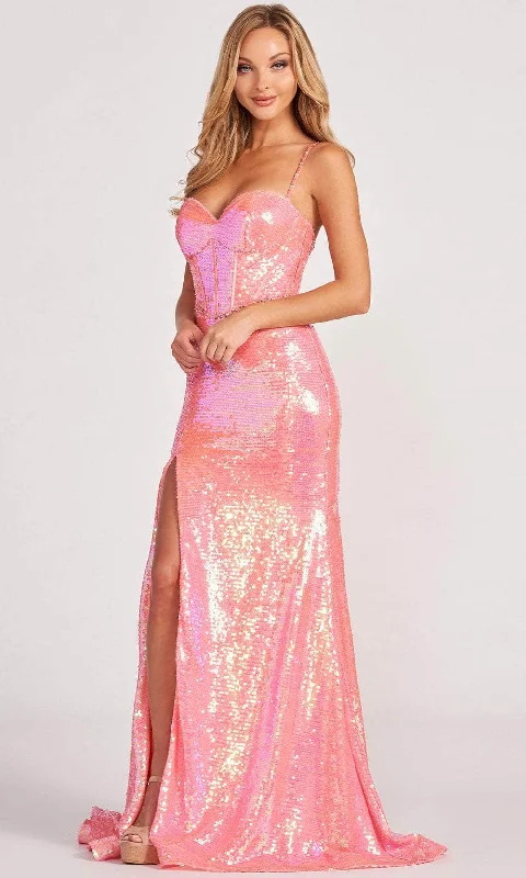 Backless Women Dress for a Sexy and Alluring Look at Evening EventsColette for Mon Cheri CL2054 - Sequined Sweetheart Evening Dress