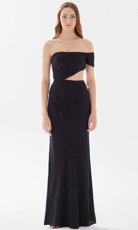 Backless Women Dress for a Sexy and Alluring Look at Evening EventsTarik Ediz 52083 - Cutout Midriff Sheath Prom Dress