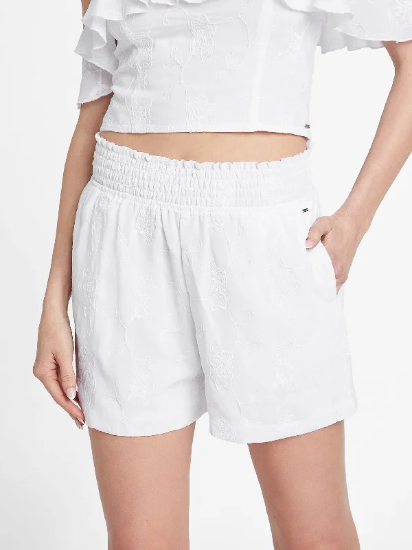 Tie - Waist Women Shorts for a Customizable FitAllegra Embroidered Shorts