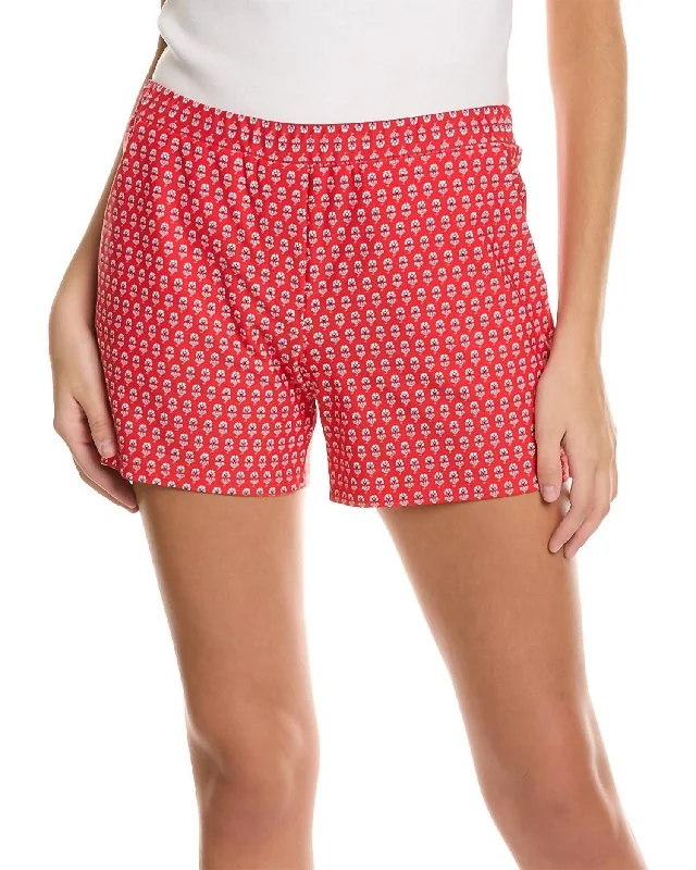 Ruffled Hem Women Shorts to Add a Feminine TouchAriel Shorts In Traditional Foulard Red
