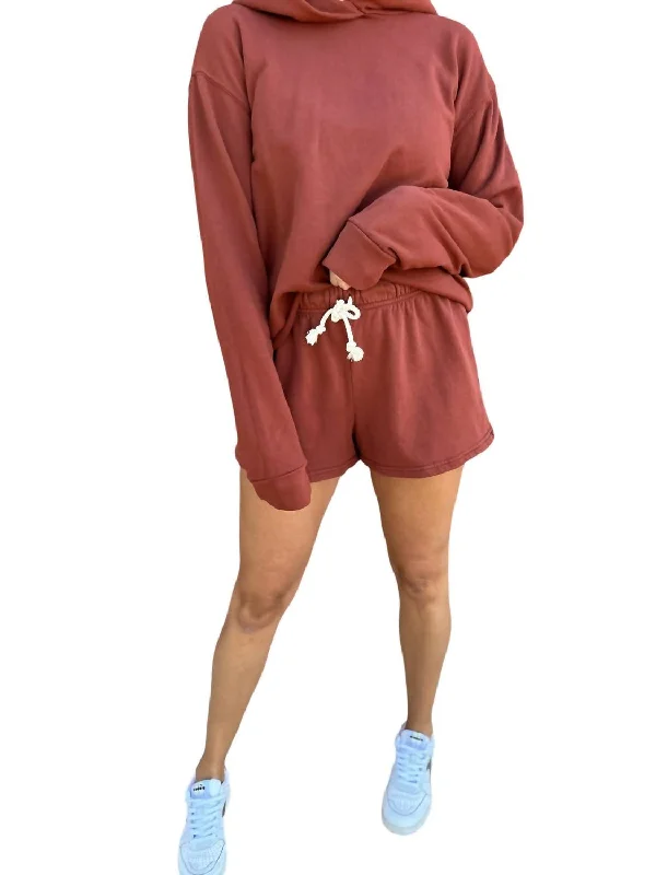 Plus Size Women Shorts with a Comfortable and Stylish FitBeach Fleece Sweatshort In Russet