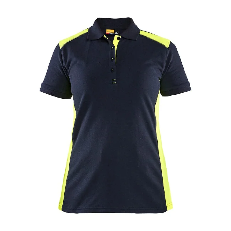 Puff Sleeve Women T Shirt for a Fashion - Forward LookBlaklader 3390 Women's Polo Shirt Dark Navy Blue / Hi-Vis Yellow