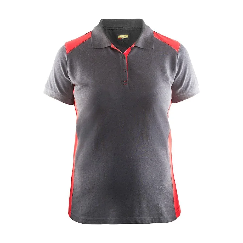 Puff Sleeve Women T Shirt for a Fashion - Forward LookBlaklader 3390 Women's Polo Shirt Grey/Red