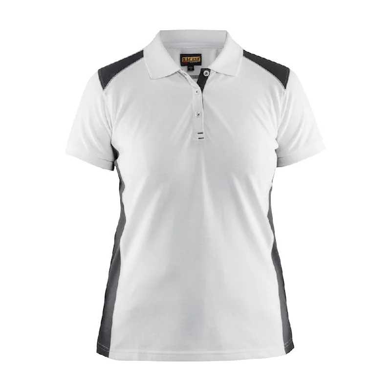 Crew Neck Women T Shirt with a Timeless DesignBlaklader 3390 Women's Polo Shirt White/Dark Grey