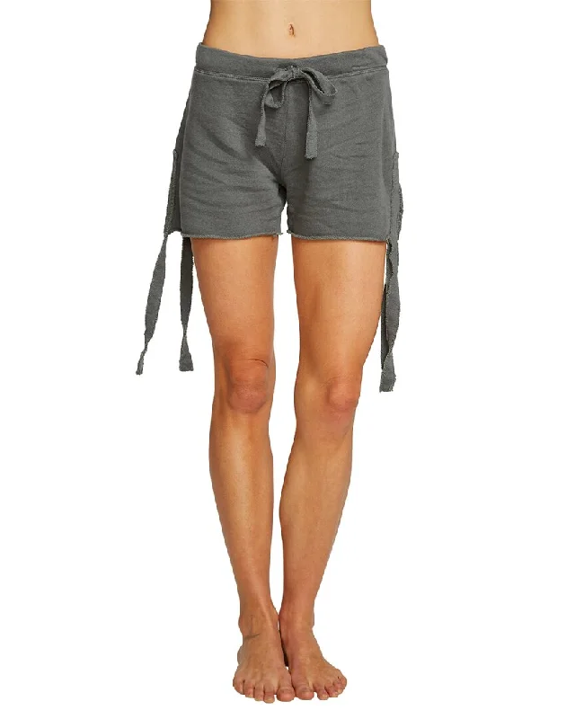 Belted Women Shorts to Enhance the WaistlineChaser French Terry Side Tie Linen-Blend Short