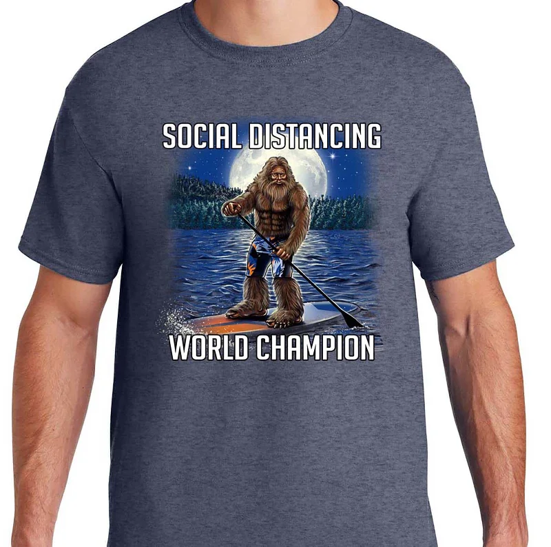 Striped Women T Shirt in a Classic PatternAdult Sasquatch Paddle Boarder T-Shirt