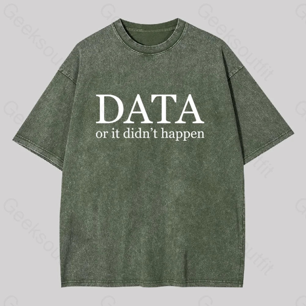 Crop Top Women T Shirt to Pair with High - Waisted BottomsData or It Didn't Happen Washed T-shirt