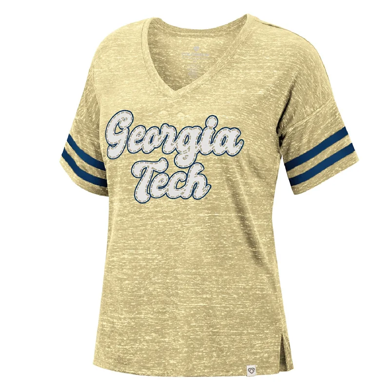 Sequined Women T Shirt for a Sparkly Night OutLadies Georgia Tech Yellow Jackets London T-Shirt