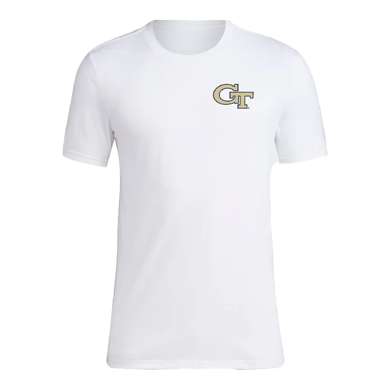 Ringer T Shirt Women with Retro - Inspired StripesGeorgia Tech Yellow Jackets Adidas House of Blanks White T-Shirt