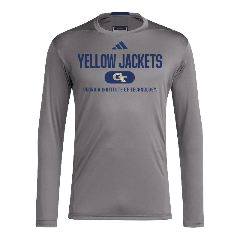 Floral Print Women T Shirt for a Feminine TouchGeorgia Tech Yellow Jackets Adidas D4 Training Long Sleeve Grey T-Shirt