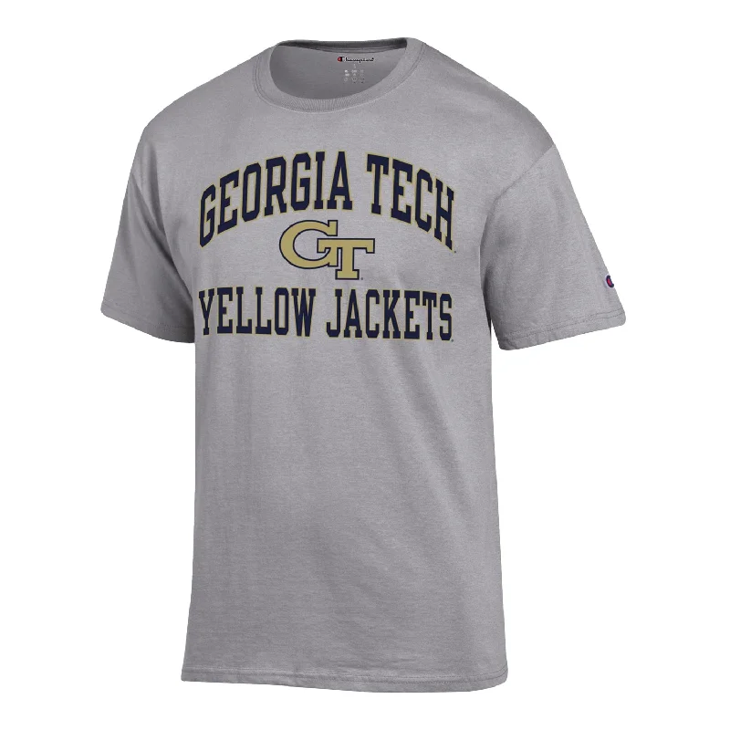 Pocketed Women T Shirt for Added FunctionalityGeorgia Tech Yellow Jackets Wordmark Grey T-Shirt