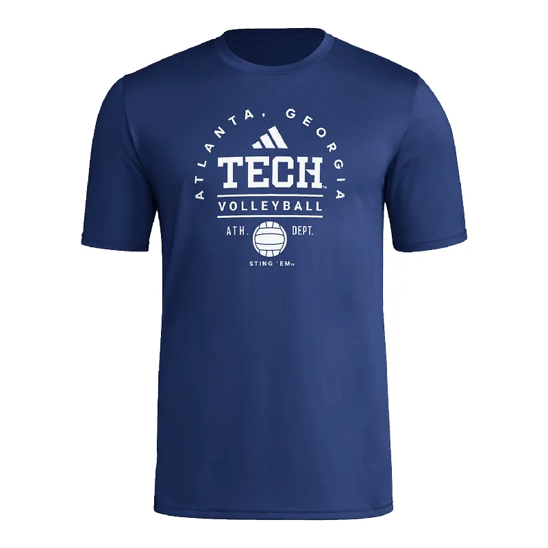 Organic Cotton Women T Shirt for Eco - Conscious WearersGeorgia Tech Yellow Jackets Adidas Volleyball Navy T-Shirt