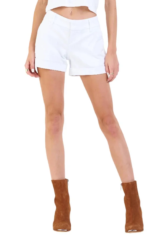 Denim Women Shorts with Distressed Details for a Casual VibeHampton Short In Optic White