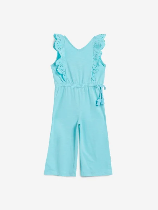 Bermuda Women Shorts for a Classic and Sophisticated LookHOP Kids Aqua Lace Detailed Jumpsuit