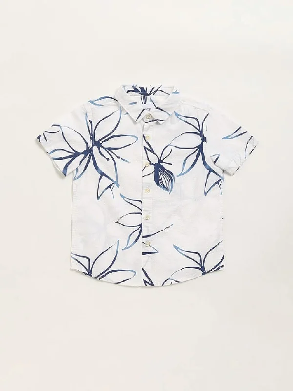 Cargo Women Shorts with Multiple Pockets for FunctionalityHOP Kids Blue Floral Print Shirt