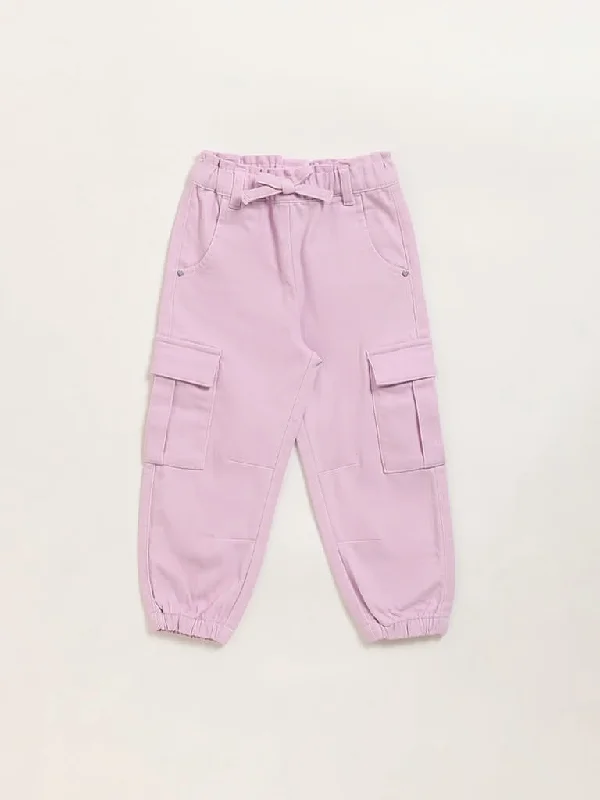 Ruffled Hem Women Shorts to Add a Feminine TouchHOP Kids Lilac Mid-Rise Cargo Joggers