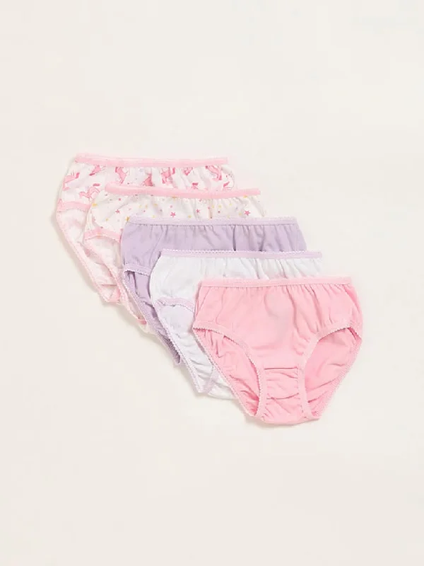 Leather Look Women Shorts for an Edgy and Chic StyleHOP Kids Multicolour Printed Briefs - Pack of 5