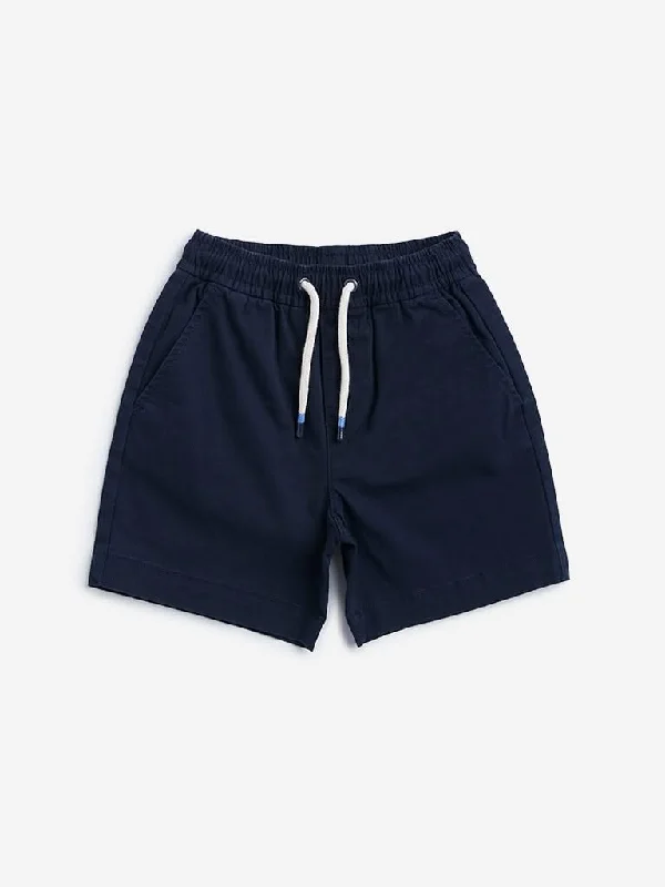 Solid Color Women Shorts in Bright Hues for a Bold StatementHOP Kids Navy Solid Shorts