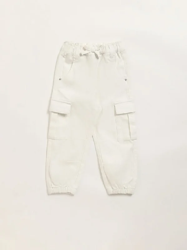 Cuffed Women Shorts for a Laid - Back and Trendy LookHOP Kids Off-White Cargo Joggers