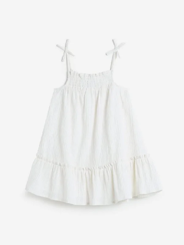 Printed Floral Women Shorts for a Summer - Ready StyleHOP Kids Off White Shimmering Phoebe Dress