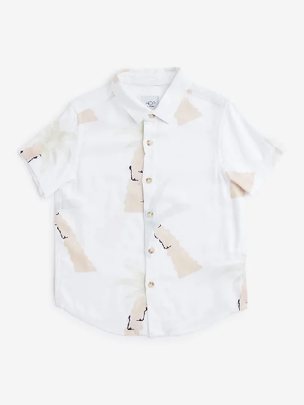 Jeanette Women Shorts with a Soft and Comfortable FeelHOP Kids Off-White Tropical Printed Shirt