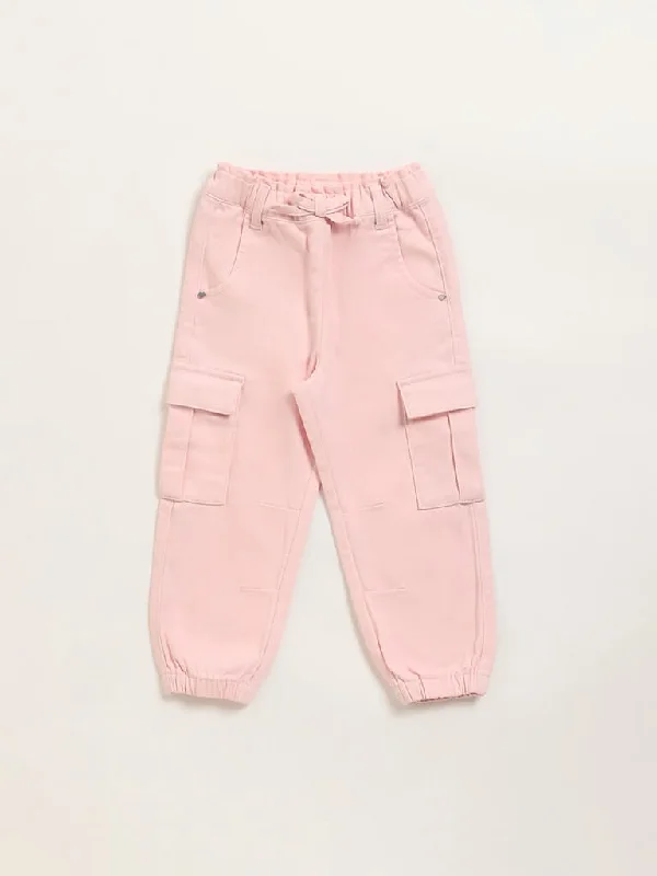 Leather Look Women Shorts for an Edgy and Chic StyleHOP Kids Pink Mid-Rise Cargo Joggers