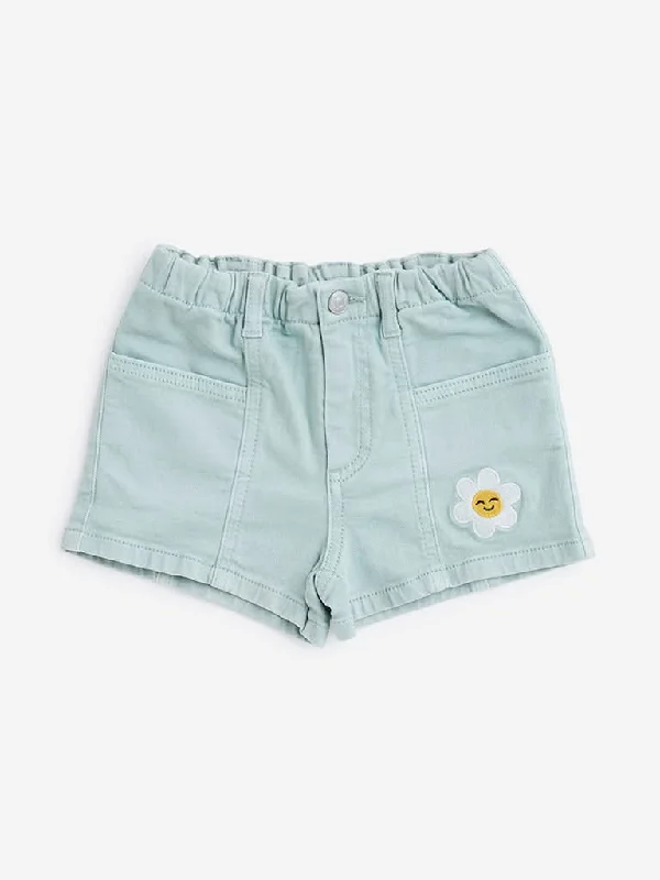 Twill Women Shorts with a Smooth Texture and DurabilityHOP Kids Sage Denim High-Rise Shorts