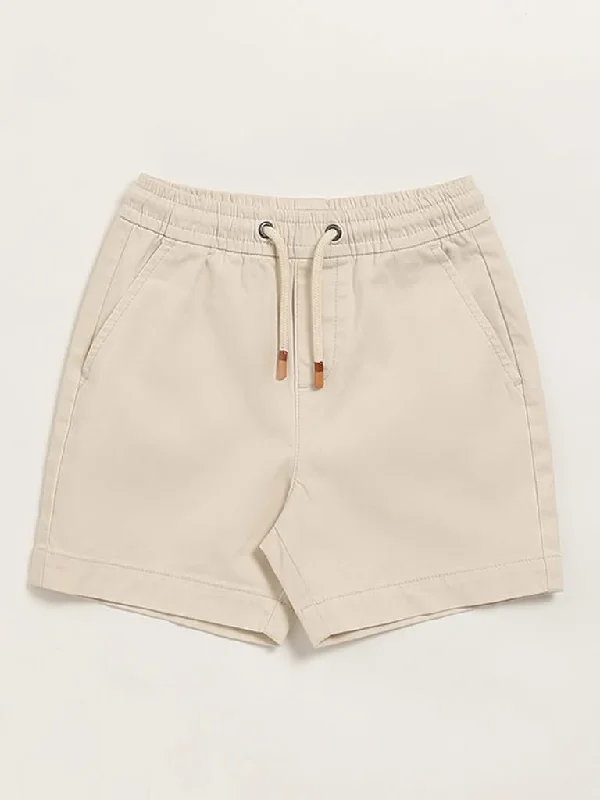 Cuffed Women Shorts for a Laid - Back and Trendy LookHOP Kids Stone Cotton Shorts