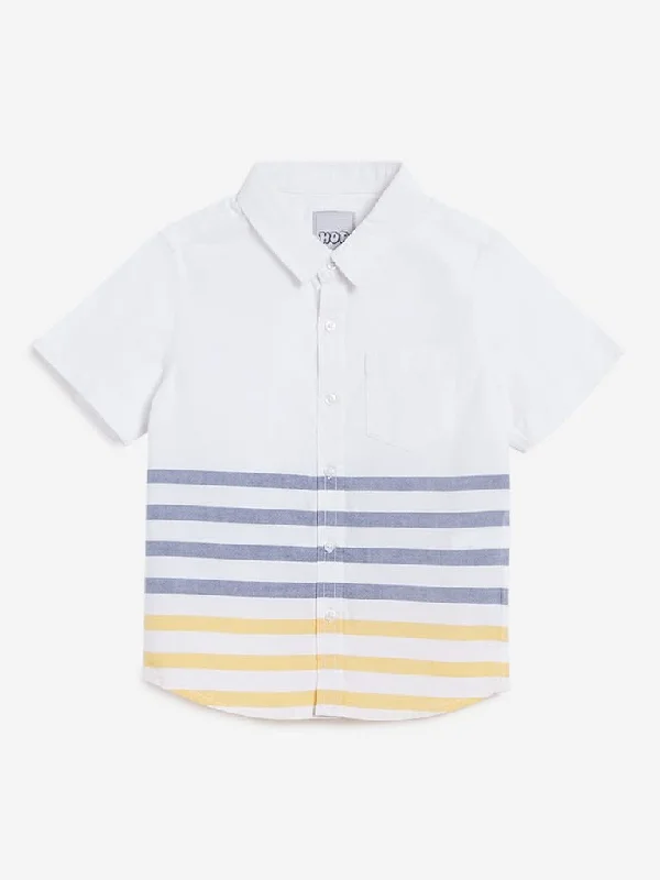 Belted Women Shorts to Enhance the WaistlineHOP Kids White Striped Cotton Shirt