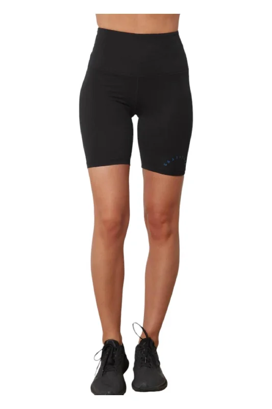 Cargo Women Shorts with Multiple Pockets for FunctionalityKaleb Gratitude Biker Short In Black