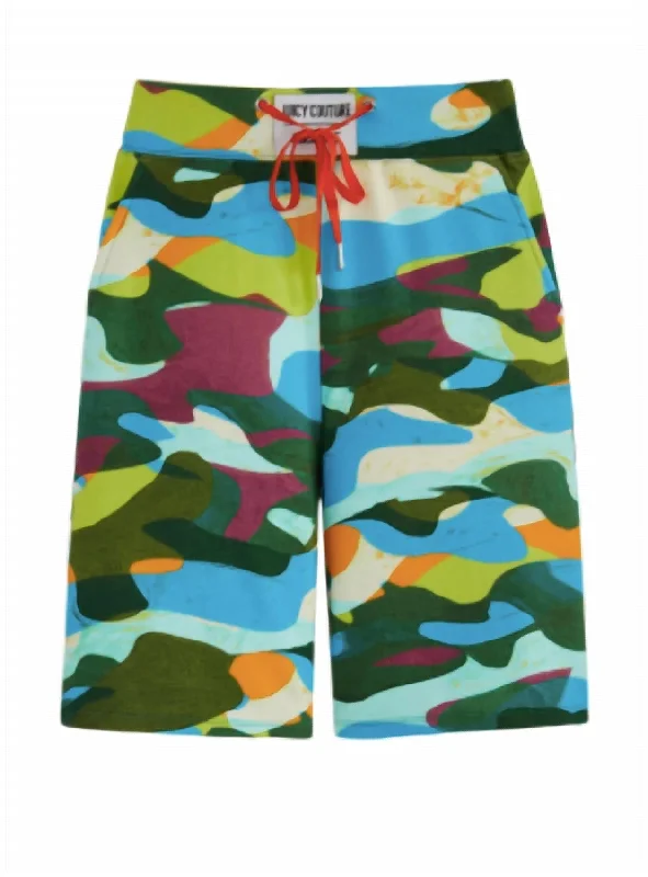 Cuffed Women Shorts for a Laid - Back and Trendy LookLogo Patch High Waisted Short In Multi