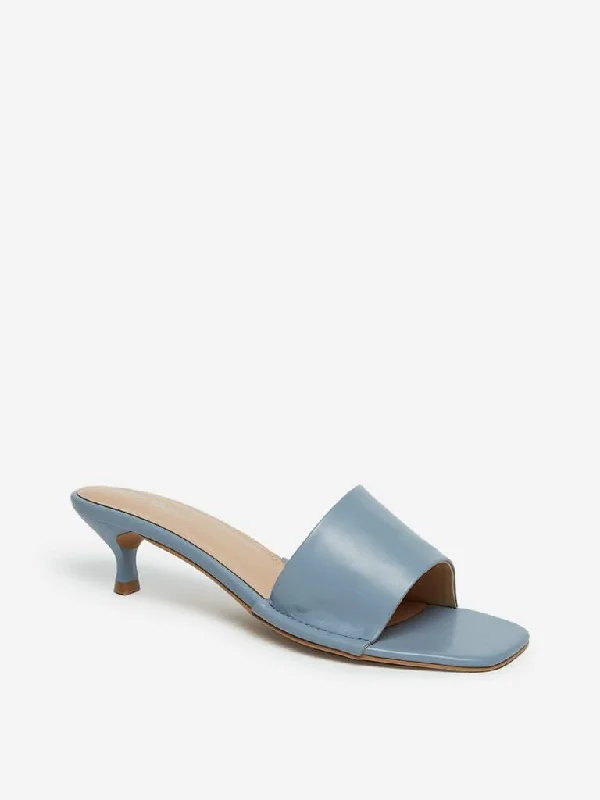 Solid Color Women Shorts in Bright Hues for a Bold StatementLUNA BLU Blue Kitten Heel Sandals