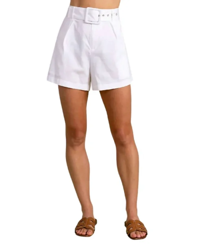 Solid Color Women Shorts in Bright Hues for a Bold StatementMaya Shorts In White